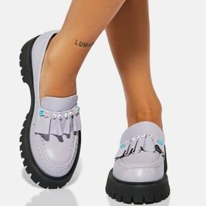 Koi Tot Ruffle Lilac Purple Chunky Beaded Platform Loafers Womens 8